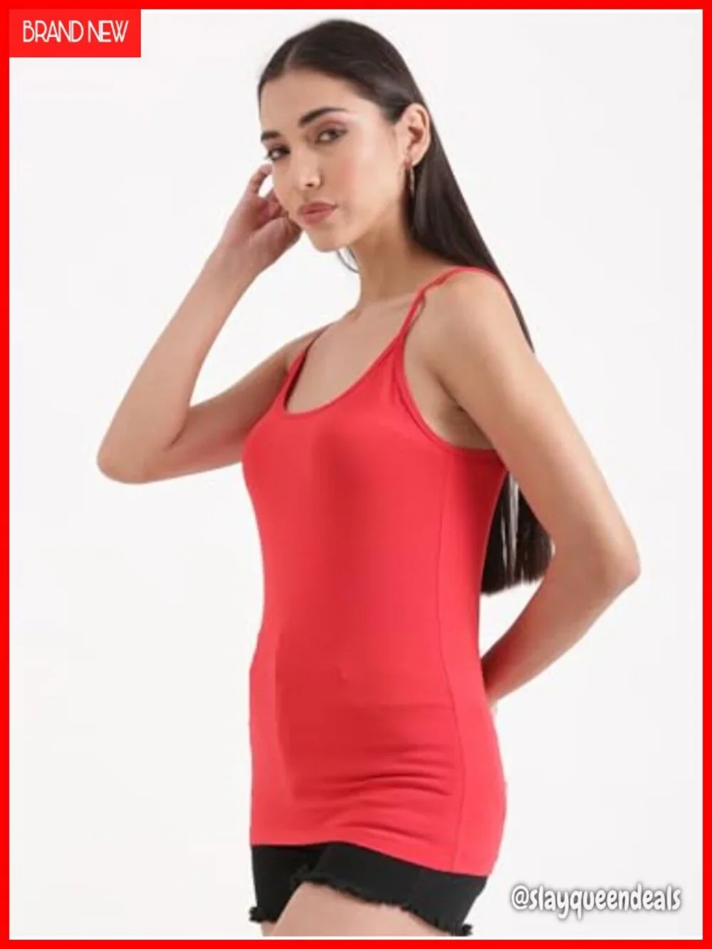 Cotton Spandex Sleeveless Camisole Layering Tank Top Scoop Neck